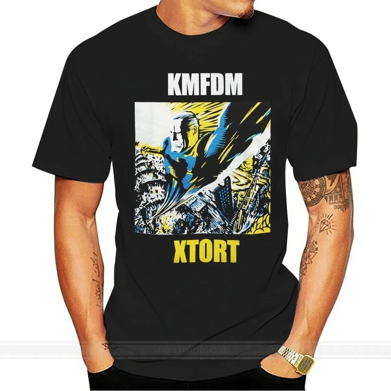 Забавная Мужская футболка KMFDM новинка хлопковая мужская летняя модная