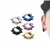 New Arrival Stud Ear Stud Fashion 316L Statinless Steel Fancy Jewelry Wide 4mm  Hoop Earring Punk Hip Hop 1