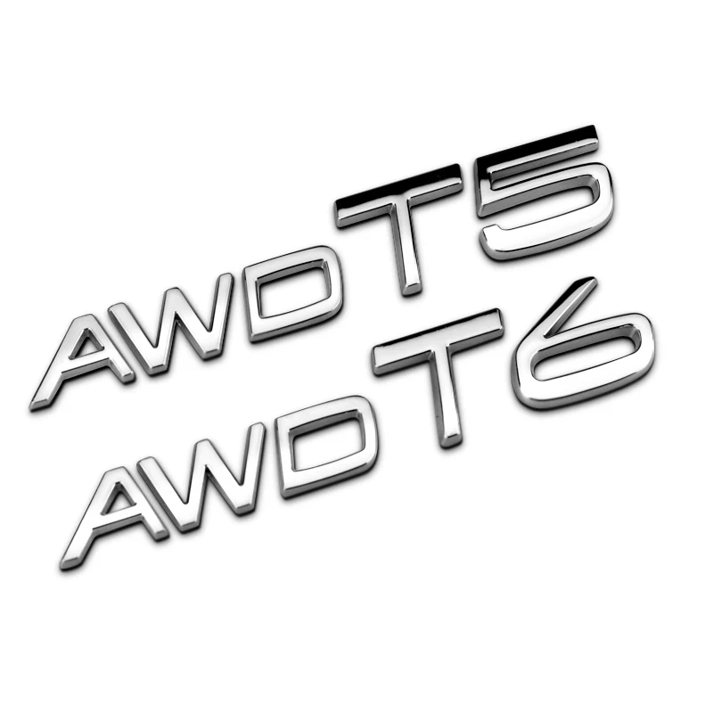 10 шт. 3D металлическая AWD T5 T6 Автомобильная боковая накладка наклейка на багажник значок наклейки, автомобильные наклейки s