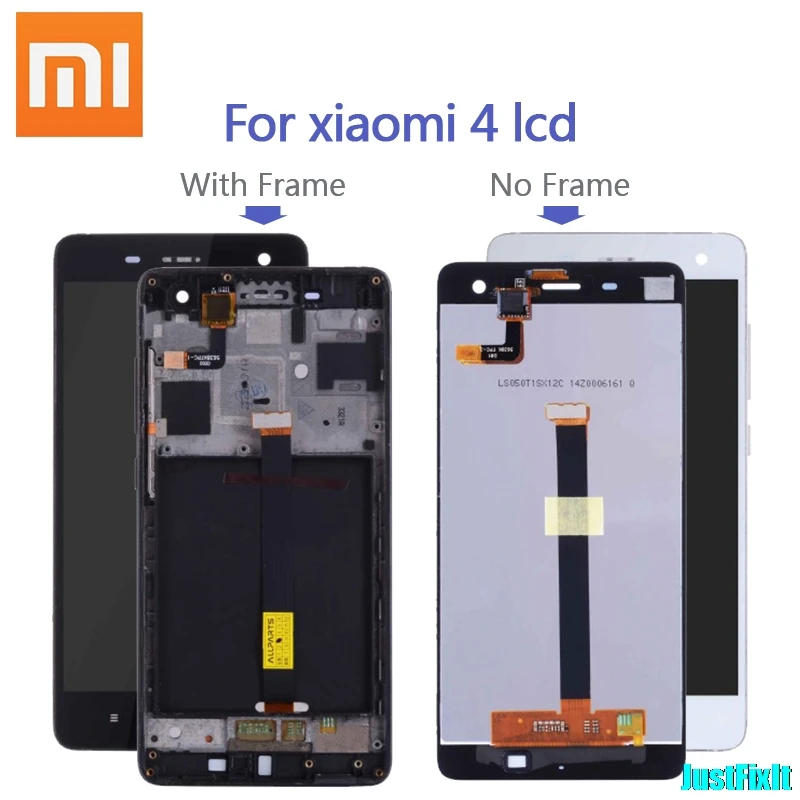 Для Xiaomi Mi 4 ЖК сенсорный экран дигитайзер с рамкой оригинальная замена черный белый 5,0 дюймов для Xiaomi Mi 4 дисплей