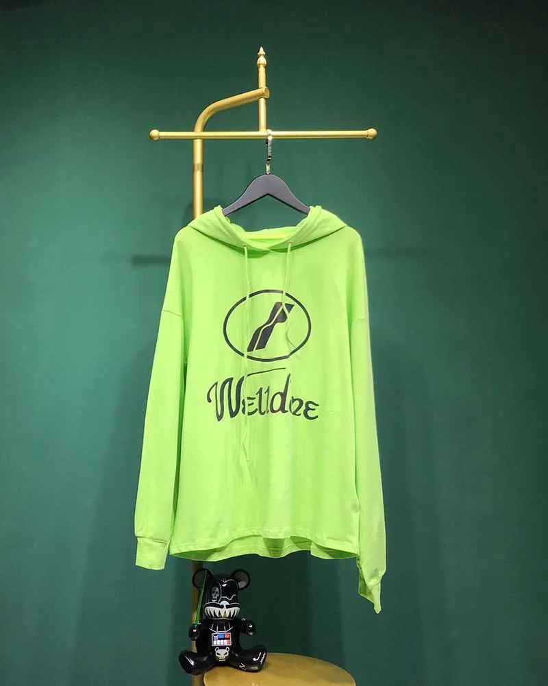 19SS We11done Модная брендовая толстовка высокое уличное свободное Для мужчин Для женщин Повседневное We11done цветной, отражающий Толстовка с длинным рукавом - Цвет: 1