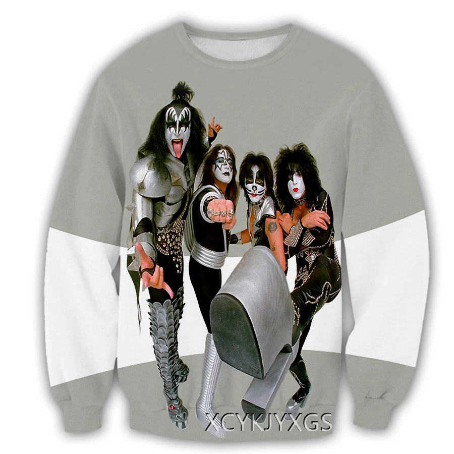 

xinchenyuan New Fashion Men/Women's Kiss Rock Band 3D Printed Long Sleeve Clothing Casual Sport Streetwear Pullover S49