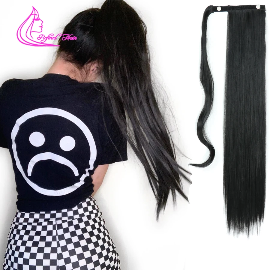 22inch Long Clip Long Silky Straight Ponytail Clip in Synthetic