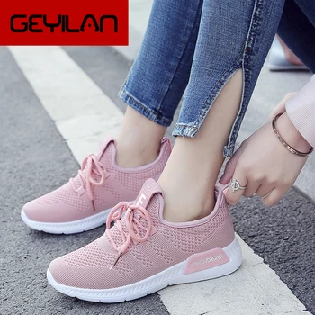 

Shoes Woman Flyknit Women Sneakers New Shoes Casual Female Slip On Flat Shoes White Mesh Walking Footwear Chaussures Femme