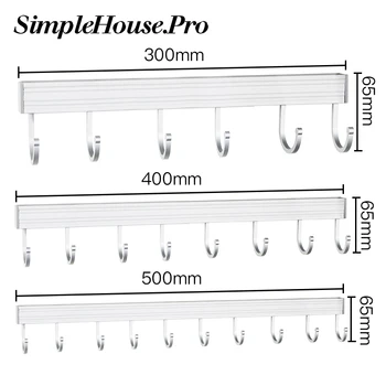 

Kitchen Hook 6-10 Hooks Storage Stainless Steel for Spoon Colander Wall Hanger Organizer Kitchen Hooks for Hanging Y19007
