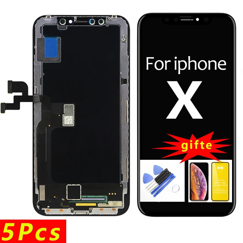 Сменный сенсорный ЖК экран OLED для iPhone X XR XS Max 5 шт./лот|Экраны мобильных телефонов| |