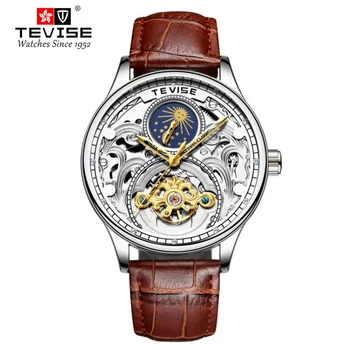 

NEW Tourbillon Mechanical Mens Watches Top Brand Luxury Leather Men Fashion Casual Sport Clock Men Wrist watch Relogio 2020