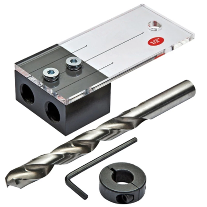 1/2 Inch Dowel Drilling Jig Kit High Strength Wood Drilling Guide Hole