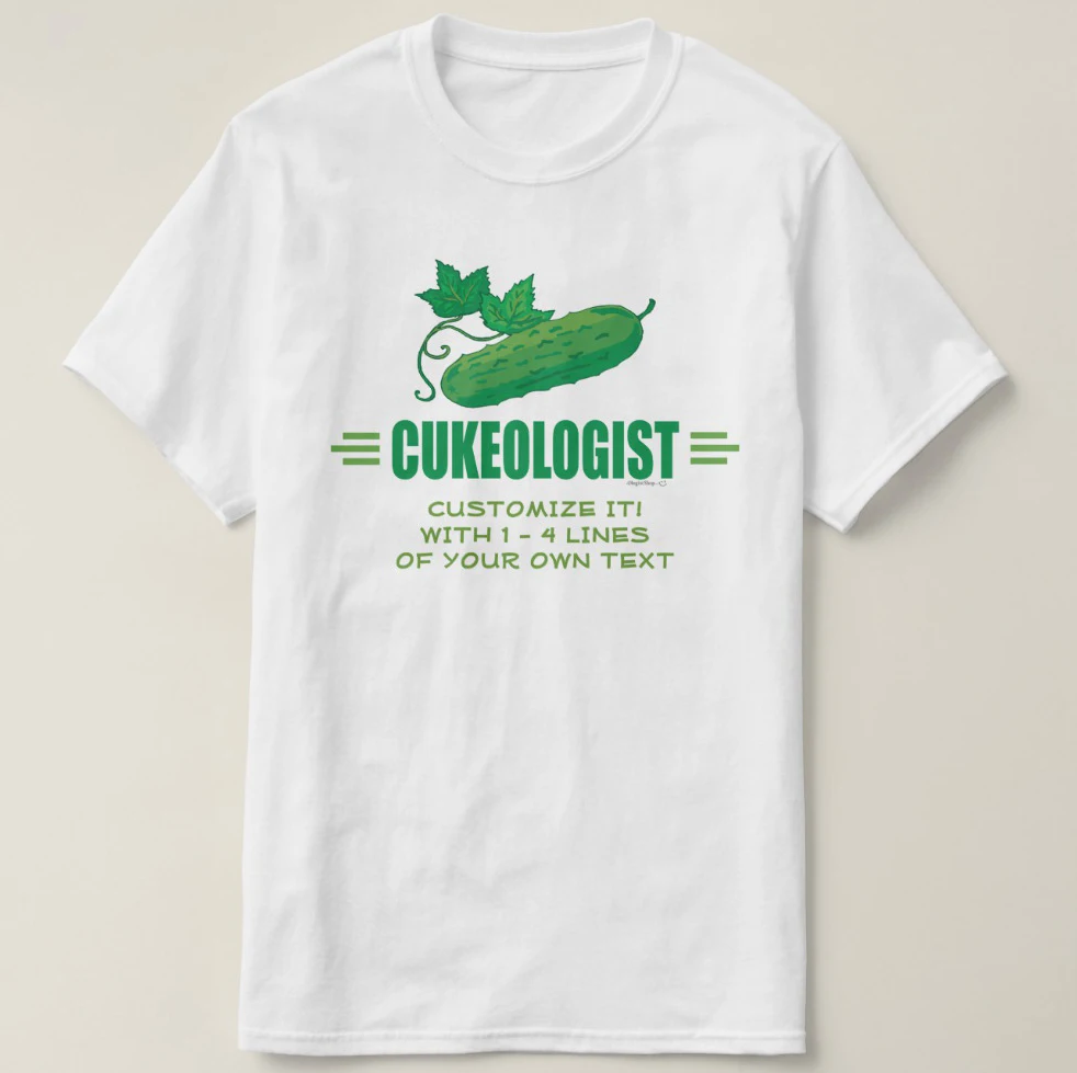 Printed Men T Shirt Cotton Short Sleeve Funny Cucumber T Shirt Women