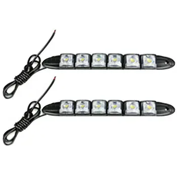 

Accessories Daytime Running Lights Car Auto 1 Pair 6-LED DC 12V 0.5W Plastic