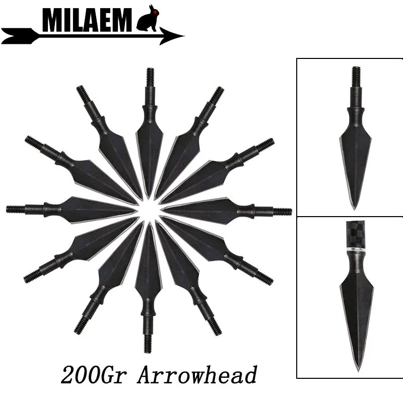 3/6/12 шт 200Gr стрельба из лука Broadheads традиционные наконечники для охотничьих стрел точечного стрелы стрельба стрелка вал аксессуары