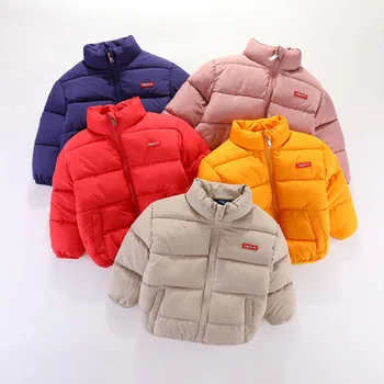 

Children Down Parkas 1-8 Years Old Winter Coats Solid Outerwear for Girls Boys Zipper Mandarin Collar Casual Baby Kids Clothes
