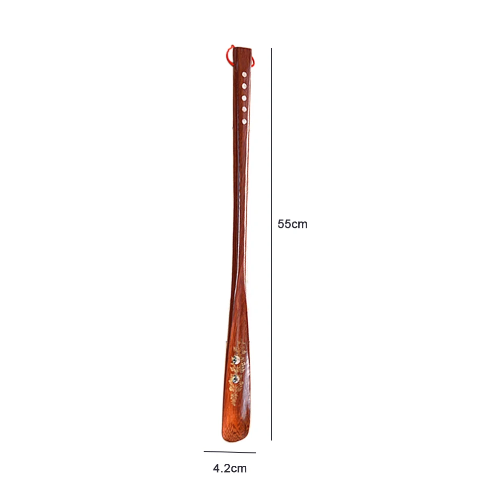 Красный 55 см с длинной ручкой для дома прочный полезный рожок для обуви гибкий портативный практичный петля деревянная палка подъемник