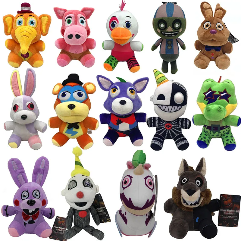20 см новый стиль fnaf плюшевые игрушки клоун Фредди животные Фокси Бонни медведь