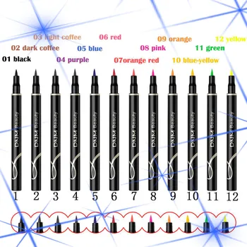 

12 Matte Color Not Blooming Liquid Eyeliner Pen Long-lasting Waterproof Eyeliner Pencil Sweatproof Lady Makeup Eye Cosmetic New