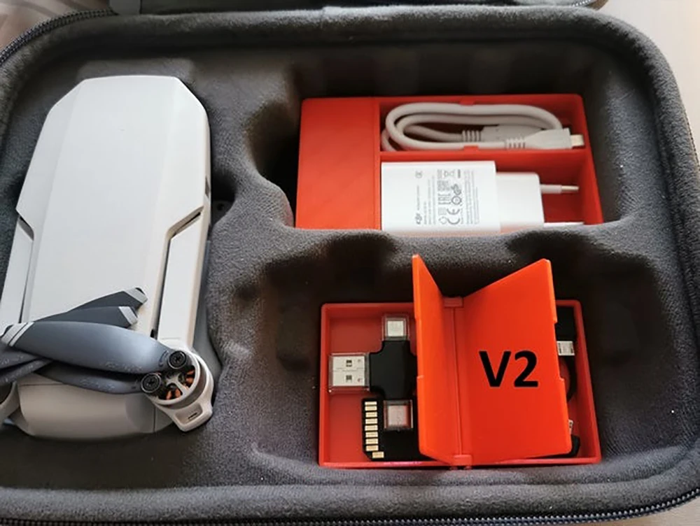 Жесткий ящик для хранения, отсеки для DJI Mavic Drone, мини-Чехол, запчасти, инструменты, сменные картонные коробки, 3D принт, АБС-пластик - Цвет: V2