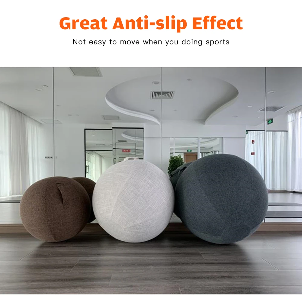 55cm/65cm/75cm Cotton+Linen Protective Yoga Ball Cover Exercise Gym Workout Balance Ball Cover Yoga Fitness Equipment