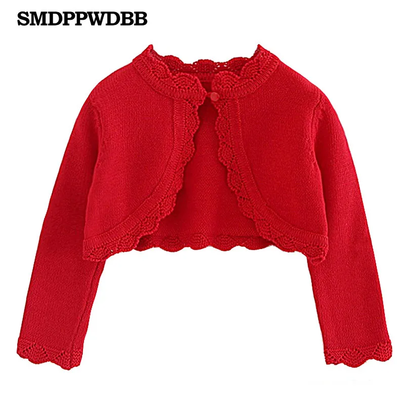 Kids Cardigan For Girls Autumn Sweater Girl Knitted Shawl Toddler Children's Sweaters Baby Cape Cotton | Детская одежда и