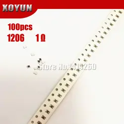 100 шт. 1206 SMD резистор 1% 1 Ом резистор проволочного чипа 0,25 W 1/4W 1R