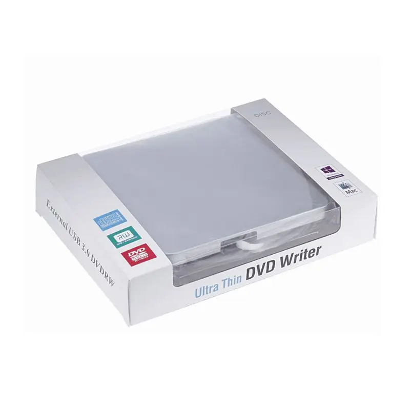 Внешний тонкий USB 3,0 DVD горелки DVD-RW VC D C D RW горелки Привод Superdrive портативный