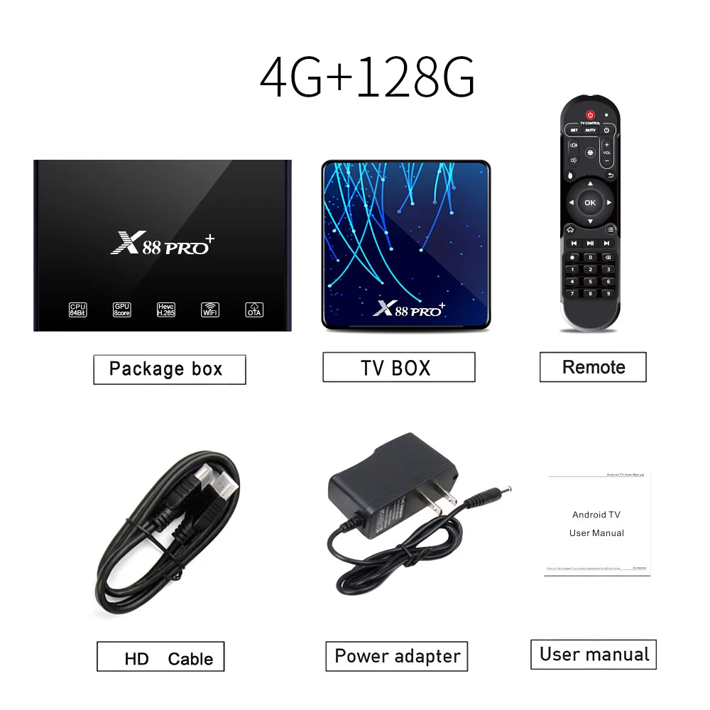 Android 9,0 9 Smart tv Box RK3368 Восьмиядерный процессор PowerVR G6110 GPU 4 Гб 4K Bluetooth 4,0 телеприставка - Цвет: 4G 128G
