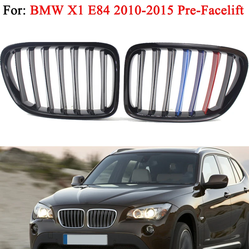 Black Front Hood Kidney Grille Sport Grill For 2010-2014 BMW E84 X1 4-Door