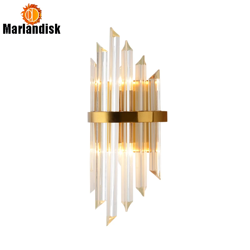 Post-Modern Golden Crystal Wall Lamp Designer Luxury Living Room Bedroom Hotel Stair Bedside Lights E14 LED Wall Light(DZ-15)