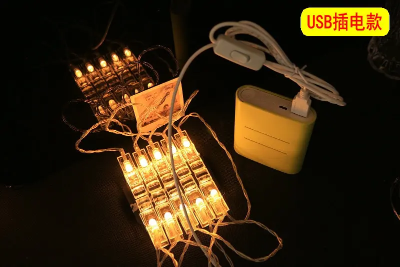 C-4M Photo Clip USB LED String Lights Fairy Lights Outdoor Battery Operated Garland Christmas Decoration Wedding Party