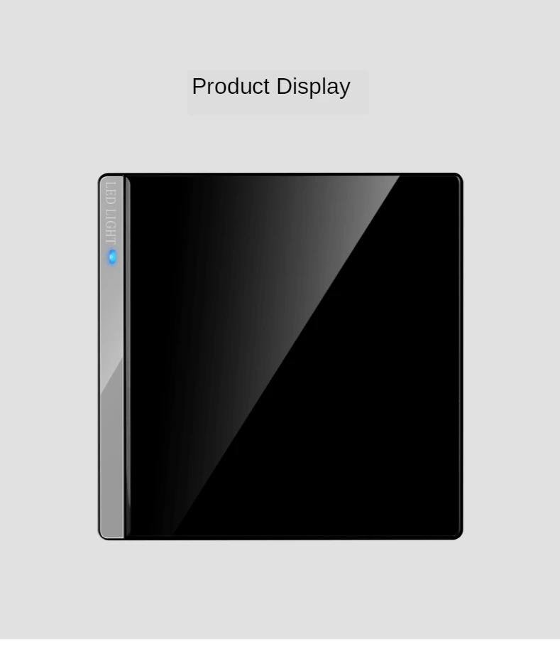 Painel de vidro temperado com luz indicadora,