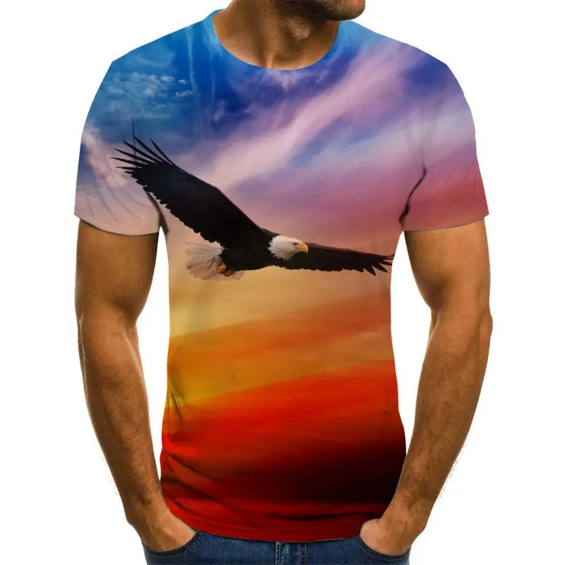 

Owl Print T-shirt Man T-shirt 3D T-shirt Men Clothing Men Short Sleeve Hip Hop T-shirt Streetwear Summer Cute 3D Funny T-shirt