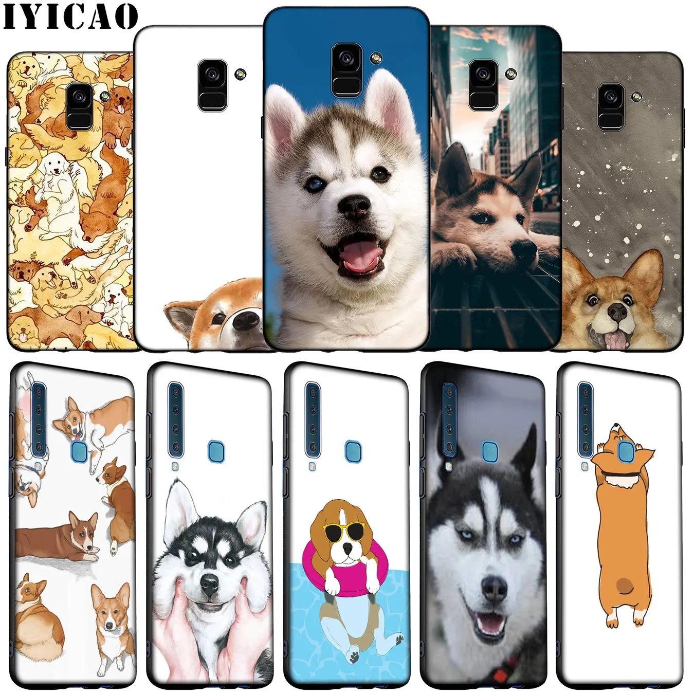 Мягкий силиконовый чехол IYICAO с милым рисунком кота собаки корги Хаски для samsung