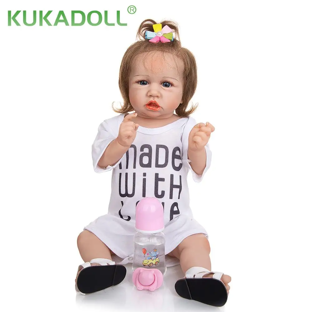 KUKADOLL Baby Toddler Reborn Baby Dolls New Arrival Full Body Silicone Package Well Can Bath For Children's Day  Gift Baby Toy