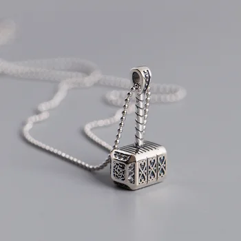 

Leouerry 925 Sterling Silver Hammer Pendant Necklaces Charms Clavicle Chain Necklaces Female Minimalist Silver 925 Jewelry Gifts