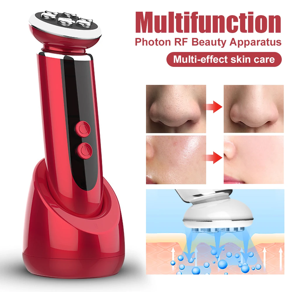 

EMS Mesotherapy Electroporation Facial Lifting Massager LED Photon Light Therapy Skin Rejuvenation Device RF Face Lift Machine