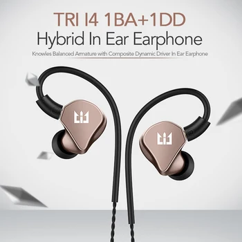 

FDBRO 2019 New MMCX Cable I4 1BA+1DD Hybrid In Ear Earphone Custom Made Knowls BA Driver HIFI Bass Earphone DJ Metal Earphone