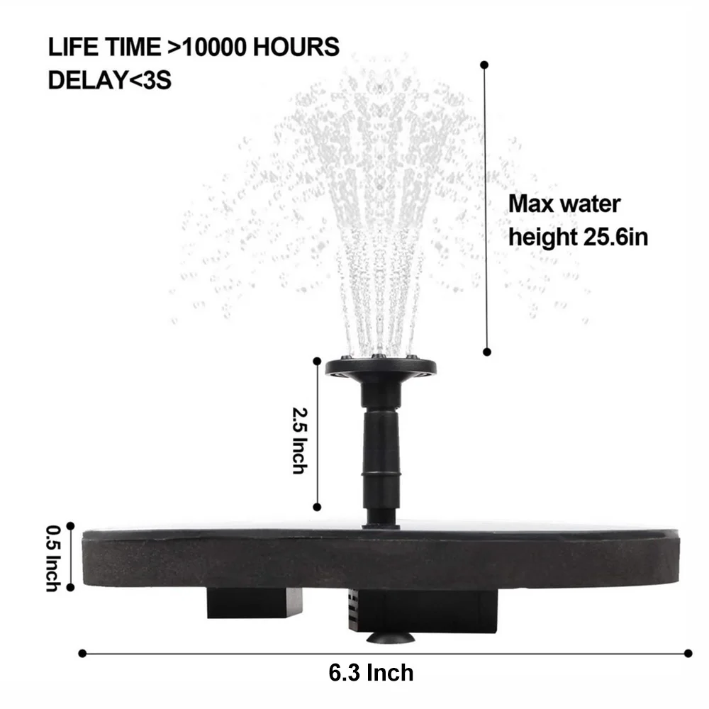 Solar Water Fountain Pool Pond Waterfall Fountain Garden Decoration Outdoor Bird Bath Solar Powered Fountain Floating Water