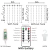 Luces LED de decoración navideñas, guirnalda de cuerdas para dormitorio de hadas, iluminación remota, cortina con Control remoto ► Foto 3/6
