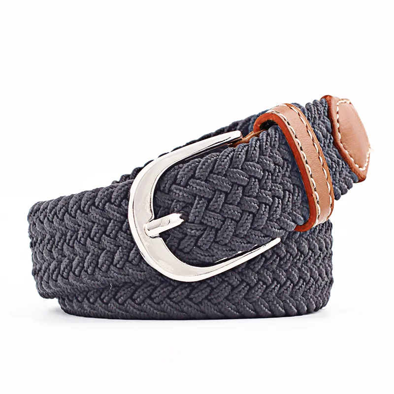 Simple and Stylish Thin Waist Belt Women Casual Elastic Waistband Canvas Buckle Braided Woven Waist Straps Dropshiping-80 - Цвет: 8