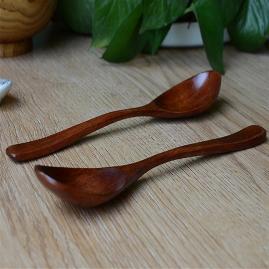 Outdoor tableware wooden spoon lot wood spoon bamboo kitchen tool soup teaspoon catering can be wholesale 35A14 (7)