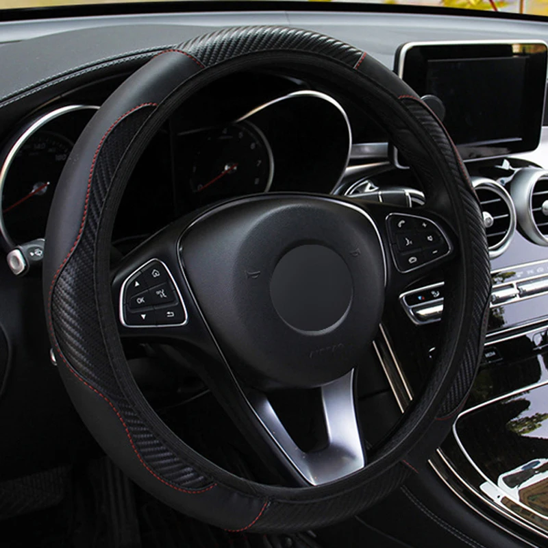 Автомобильный чехол на руль Volant Carbon гибкие на рулевом колесе Funda volante 5 цветов авто Стайлинг без внутреннего кольца