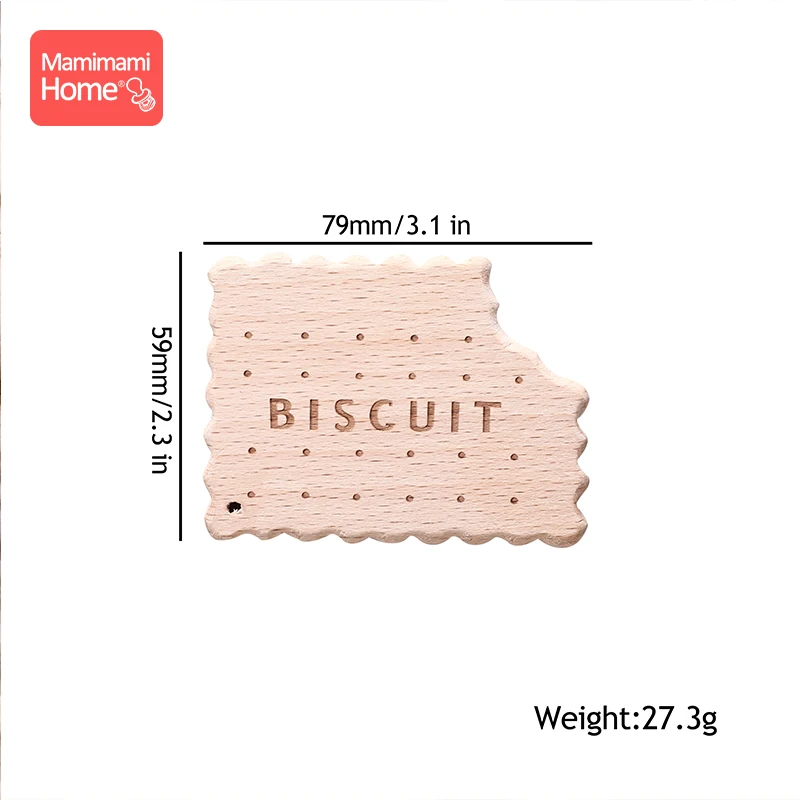 Biscuits 1 шт., детский деревянный прорезыватель, Детское Зубное кольцо, зажим, цепочка, подвеска, бук, животное, подарок на Рождество деревянный грызунок, пустые молочные игрушки, детские товары - Цвет: Biscuits