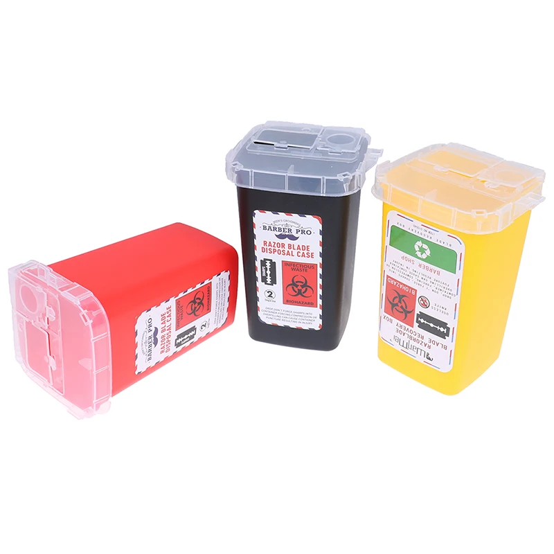 Plastic Sharps Container Medical Needles Bin Biohazard Tattoo Piercing Needles Disposal Collect Box Tattoo Artist Waste Box