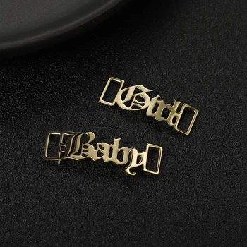 

Personalized Text Shoelace Buckle for Sneaker Lovers & Sneakerheads, Gold and Silver shoestring text for show lovers, Couple Gif