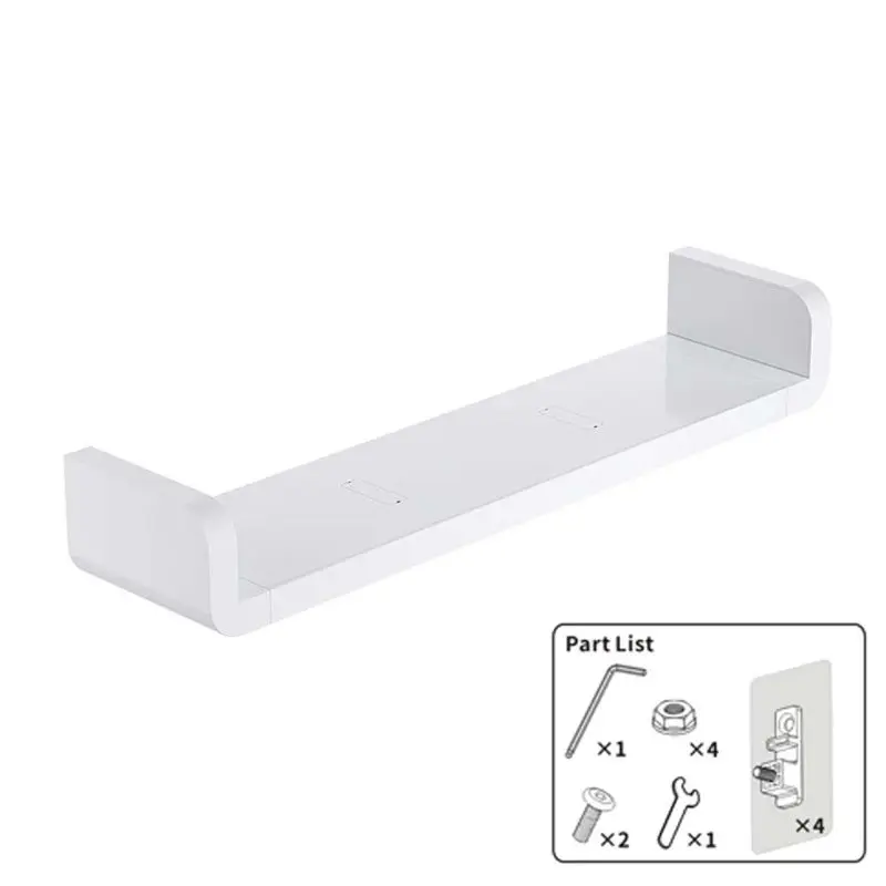 

2020 New U Shape Wall Mounted Bathroom Wall Shelf Suction Floating Rack Storage Organizer
