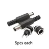 10pcs/5sets DC Power pin 5.5x2.1mm Female Plug Jack+ Male Plug Jack Socket Adapter DC-022B Supply Panel Mount Connectors ► Photo 1/4