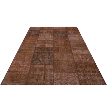 

Pillow Gift! Handmade Turkish Patchwork Rug, Anatolian Rug Brown Rug Overdyed Rug hhp130