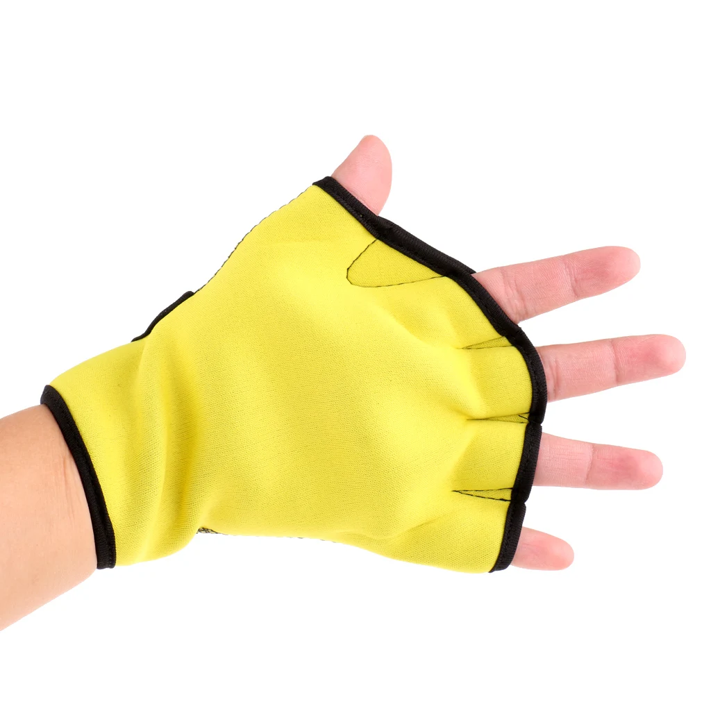 1 Pair Neoprene Aquatic Fitness Water Resistance Gloves Swimming Swim Training Paddles for Women Men Children