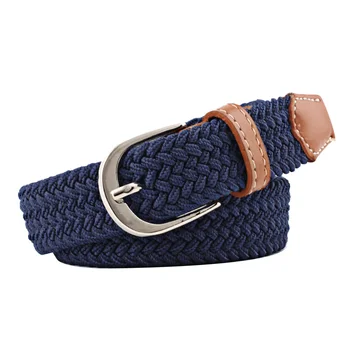 

Party Daily Decoration Pin Buckle Soft Woven Simple Accessories Fashion Jeans Canvas Elastic Women Waist Belt Practical