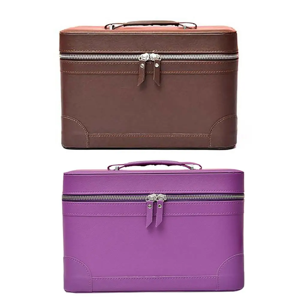 

Portable Essential Oil Carrying Case Leather Storage Bag Double-Layer Travel Makeup Organizer Holder For Essential Oil Bottles