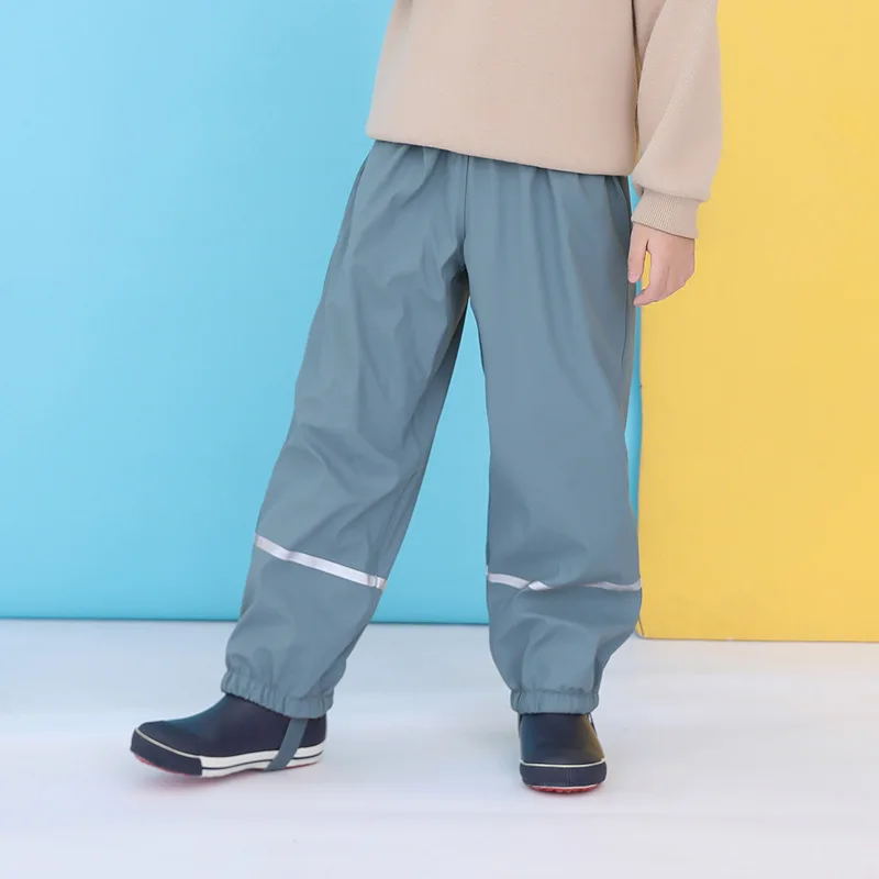 Pu Waterproof Boy Girl Rain Pants 